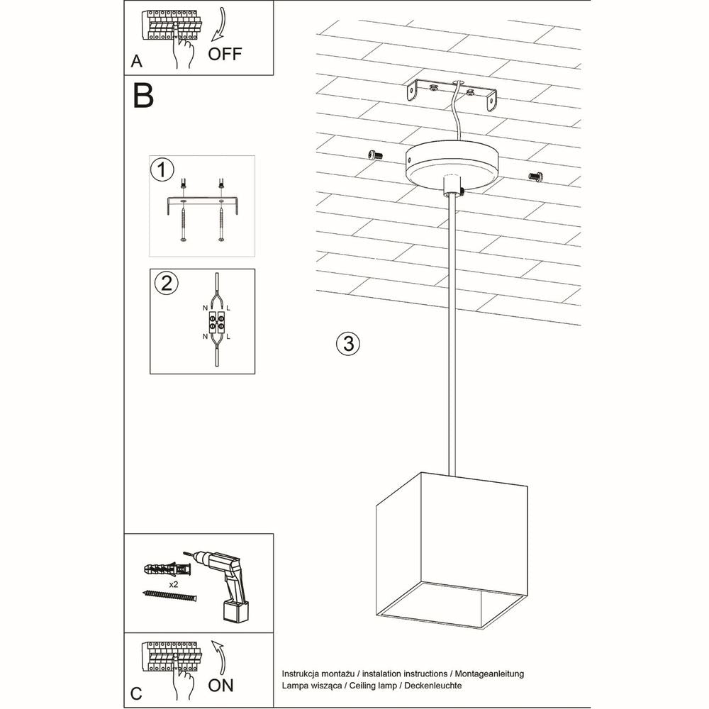 Modern Aluminum Pendant Lamp - Quad Collection, GU10