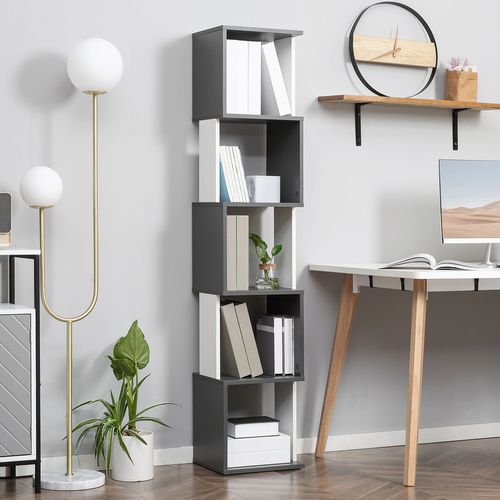 HOMCOM 5-Tier Bookshelf Freestanding Bookcase Storage Shelves