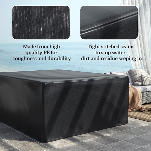 Outsunny 235x190x90cm Large Patio Set Outdoor Garden Furniture Cover Black