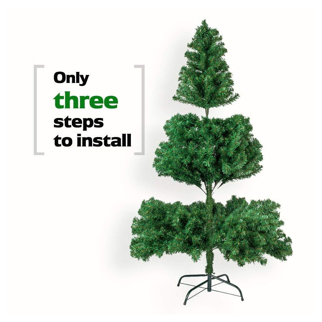 7ft 1100 Branch Christmas Tree | Artificial PVC | Metal Base | Green