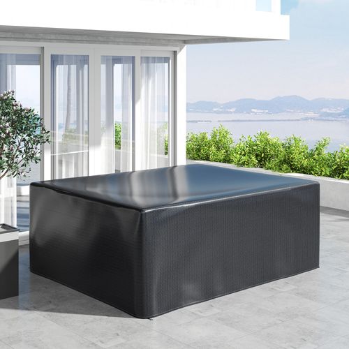 Outsunny 235x190x90cm Large Patio Set Outdoor Garden Furniture Cover Black