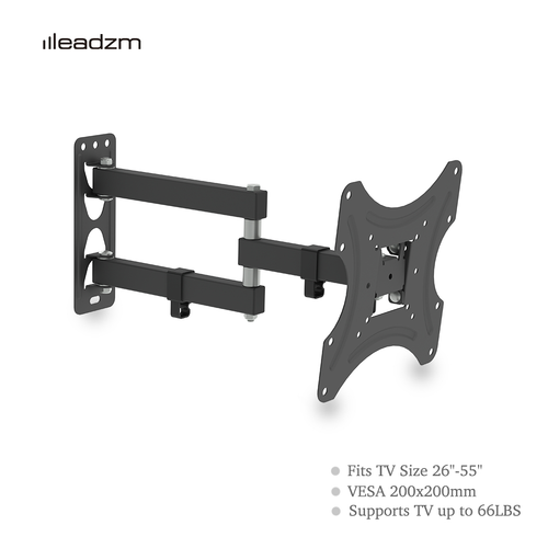 LEADZM 26-50" Adjustable Wall Mount Bracket Rotatable TV Stand TMX200 with Spirit Level