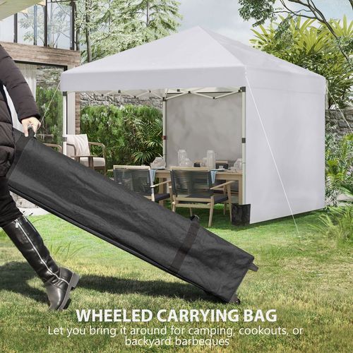 3 x 3 (M) Pop Up Gazebo Event Shelter with 2 Sidewalls, Weight Bags, White