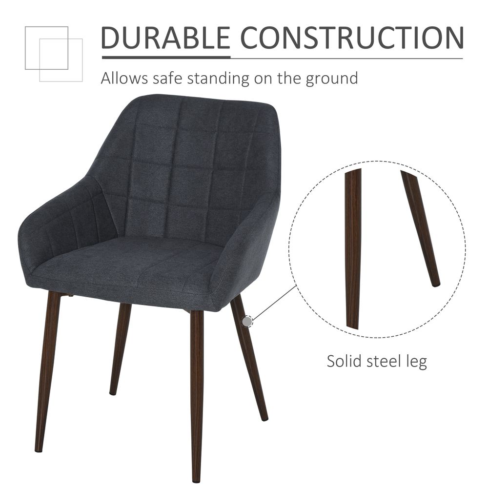 HOMCOM Dining Chair: Stylish, Padded, Metal Leg - Home & Office