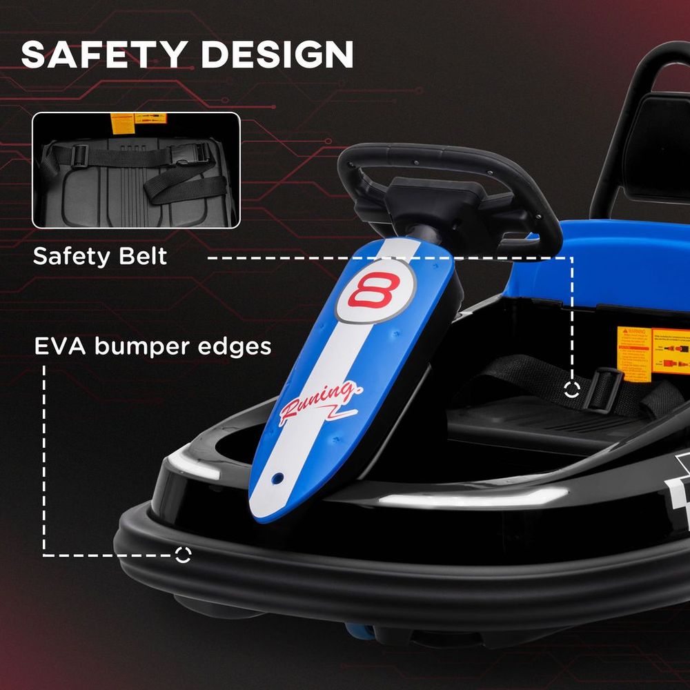 Innovative HOMCOM 6V Kids Bumper Car | 360° Rotation | 2 Speeds | Black