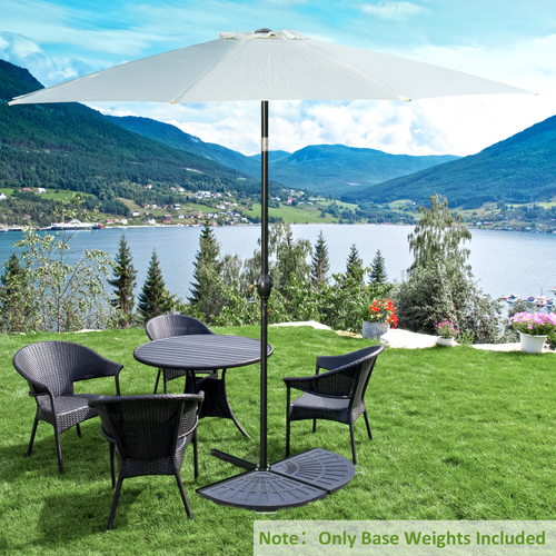 2 Piece Colophony Fan-Shaped Garden Parasol Umbrella Base