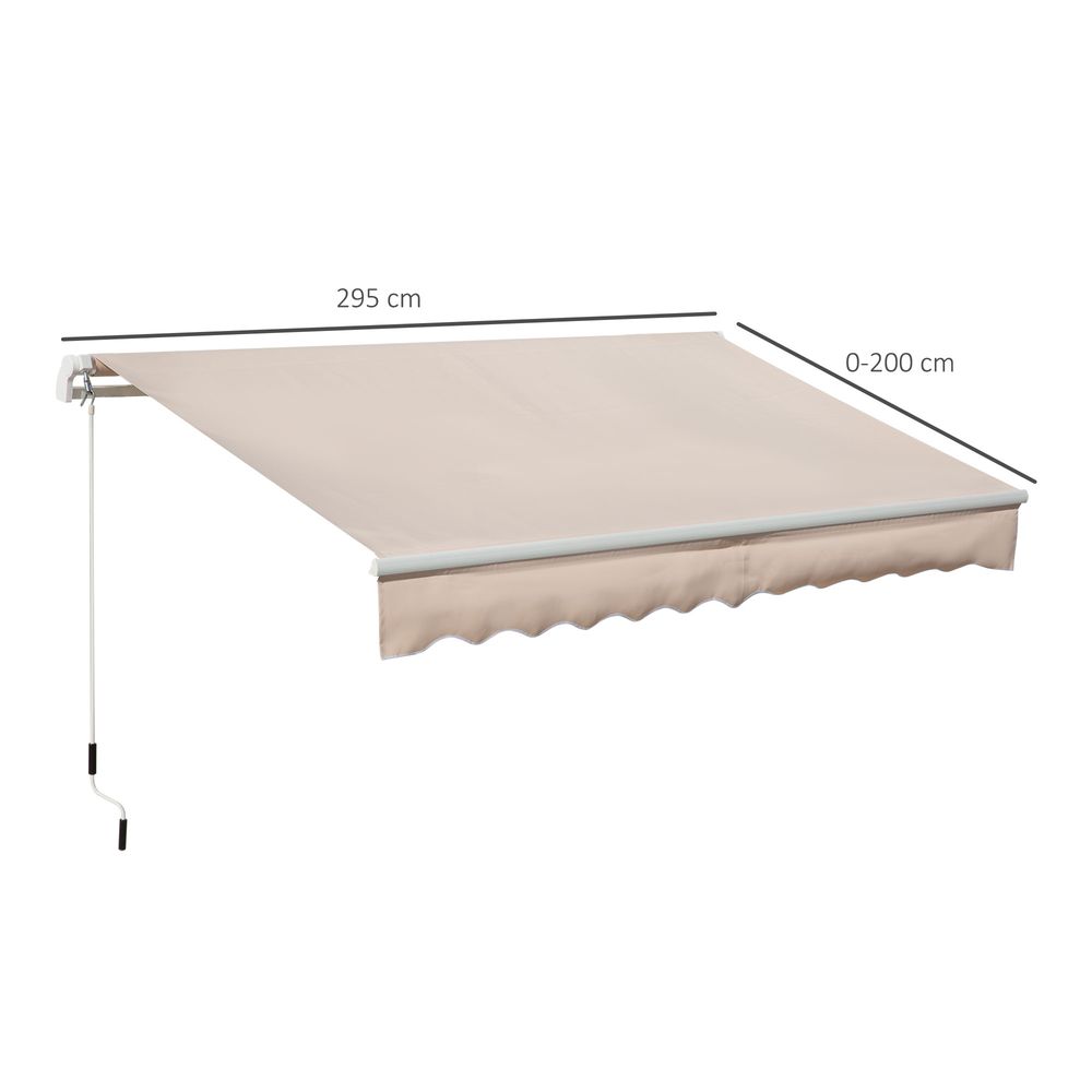 Window Awning Canopy Garden Shelter Sun Shade UV Blocker Aluminium Frame 3 x 2m