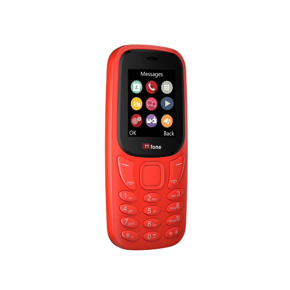 TTfone TT170 Red Dual SIM + Charger, O2 Pay As You Go - Unlocked