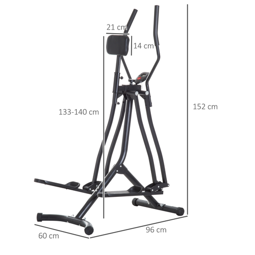 Air Walker Glider Cross Trainer Fitness Machine for Home Gym, Black