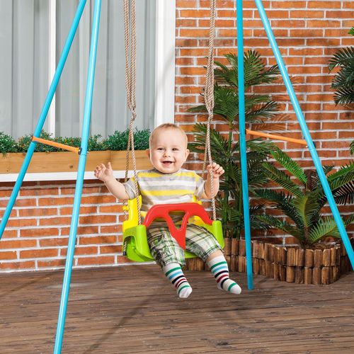 Outsunny 3 in 1 Kids Swing Seat, Adjustable Toddler Swing Chair, Green