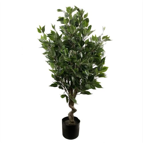 110cm Leaf Realistic Artificial Ficus Tree / Plant  Copper Curve Planter