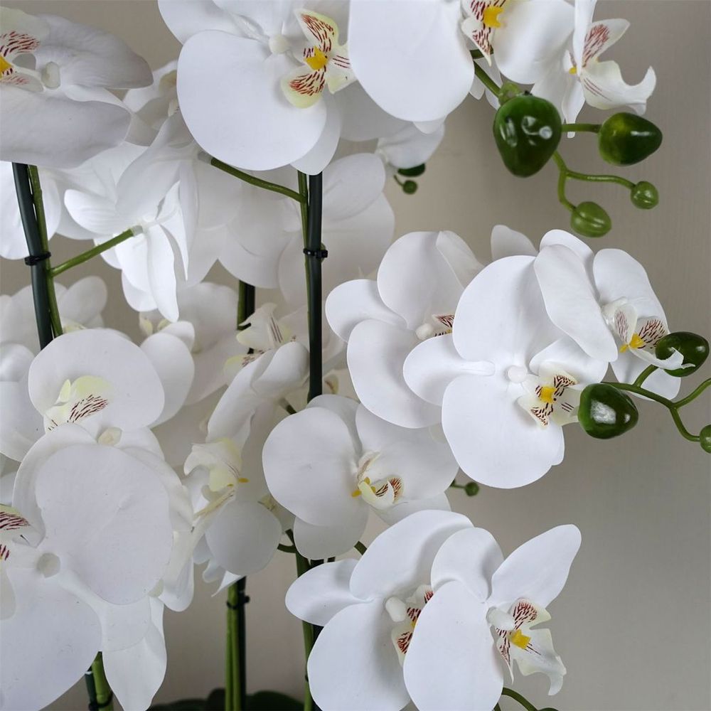 60cm Orchid Artificial White Gold Ceramic Planter
