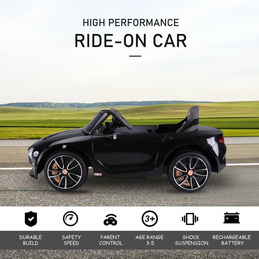 Thrilling Electric Ride-on Car - LEDs, Music, Parental Remote, Black