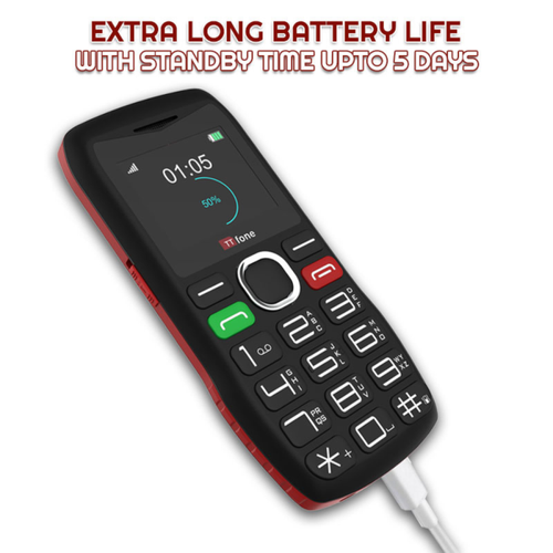 TTfone TT880 Easy-to-Use Big Button Mobile Phone with EE Pay As You Go SIM, USB C Mains Charger