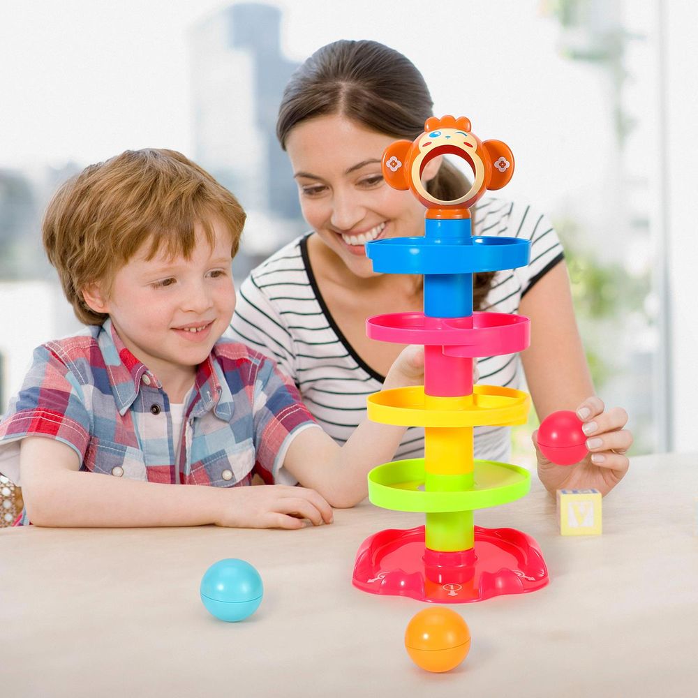 Interactive Drop and Go Ball Ramp - Educational Toy, Vibrant Colors, Safe & Durable - Ideal Gift for Kids 18 Months+