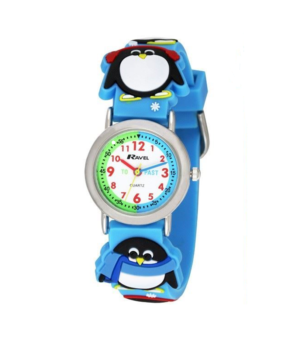 Ravel Children 3D Cartoon Time Teacher Watch - Penguin Design