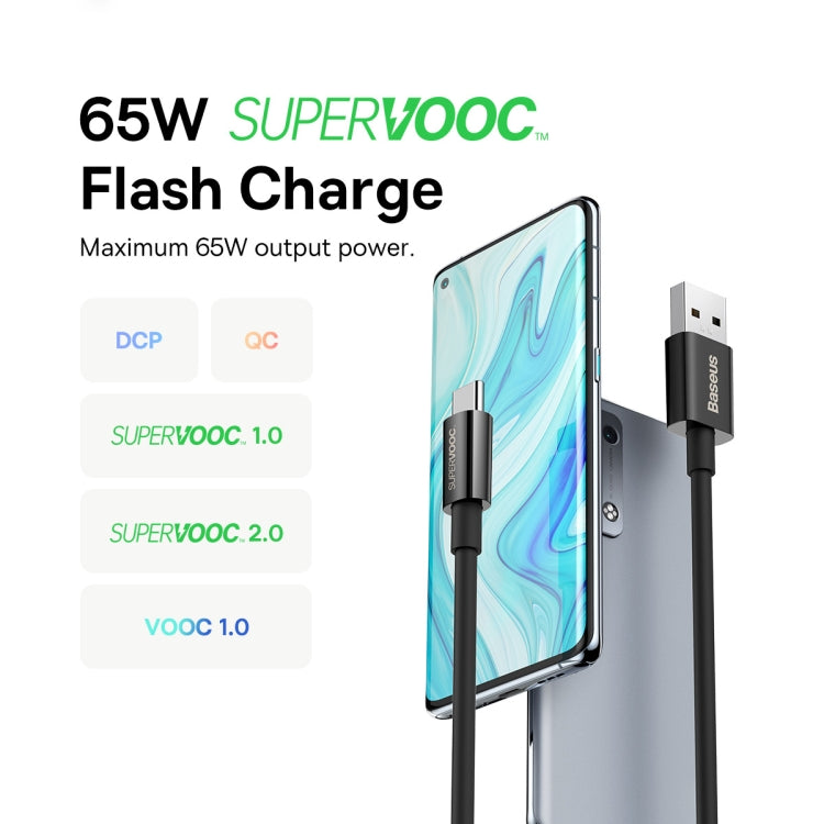 Baseus USB-A to USB-C 65W Flash Charging Data Cable 1M