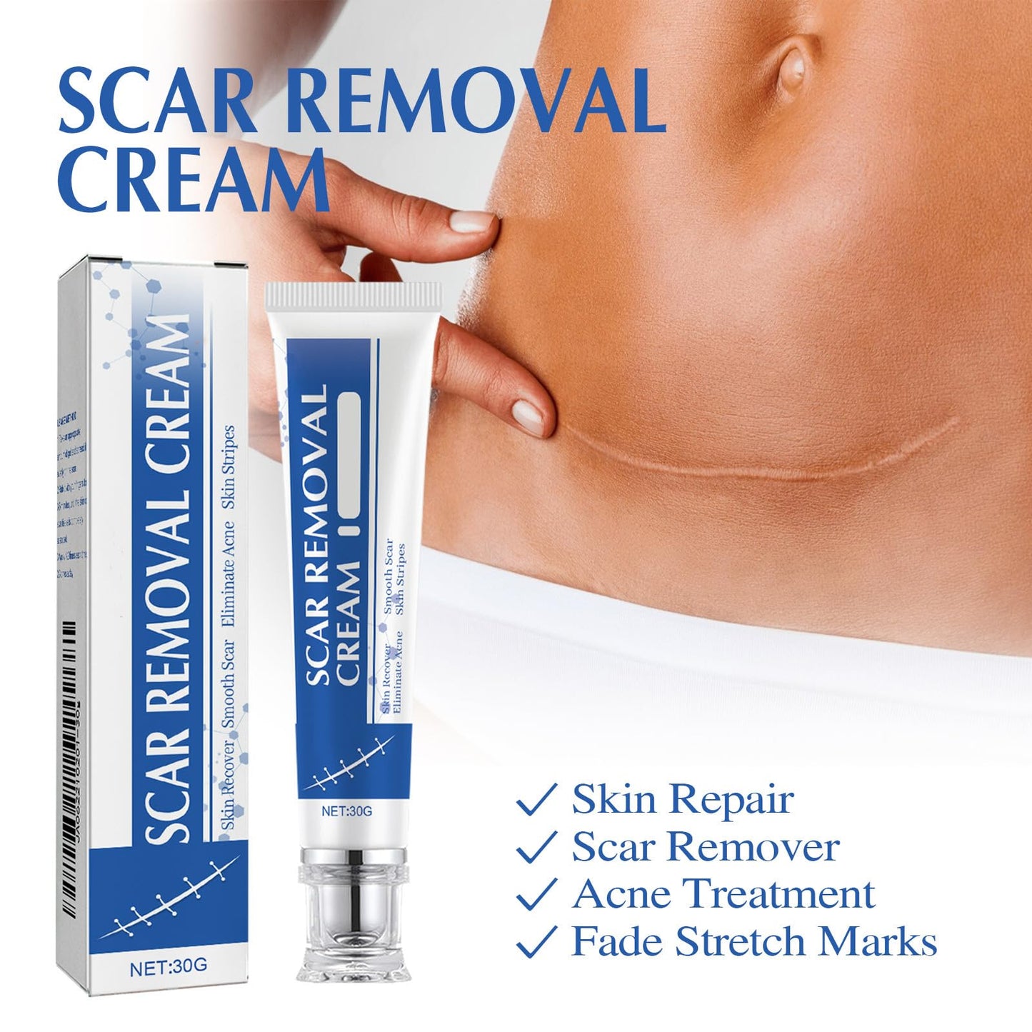 URABOS Scar Cream & Silicone Gel for Surgical Scars – Fragrance-Free, Gentle & Nourishing (1pcs)