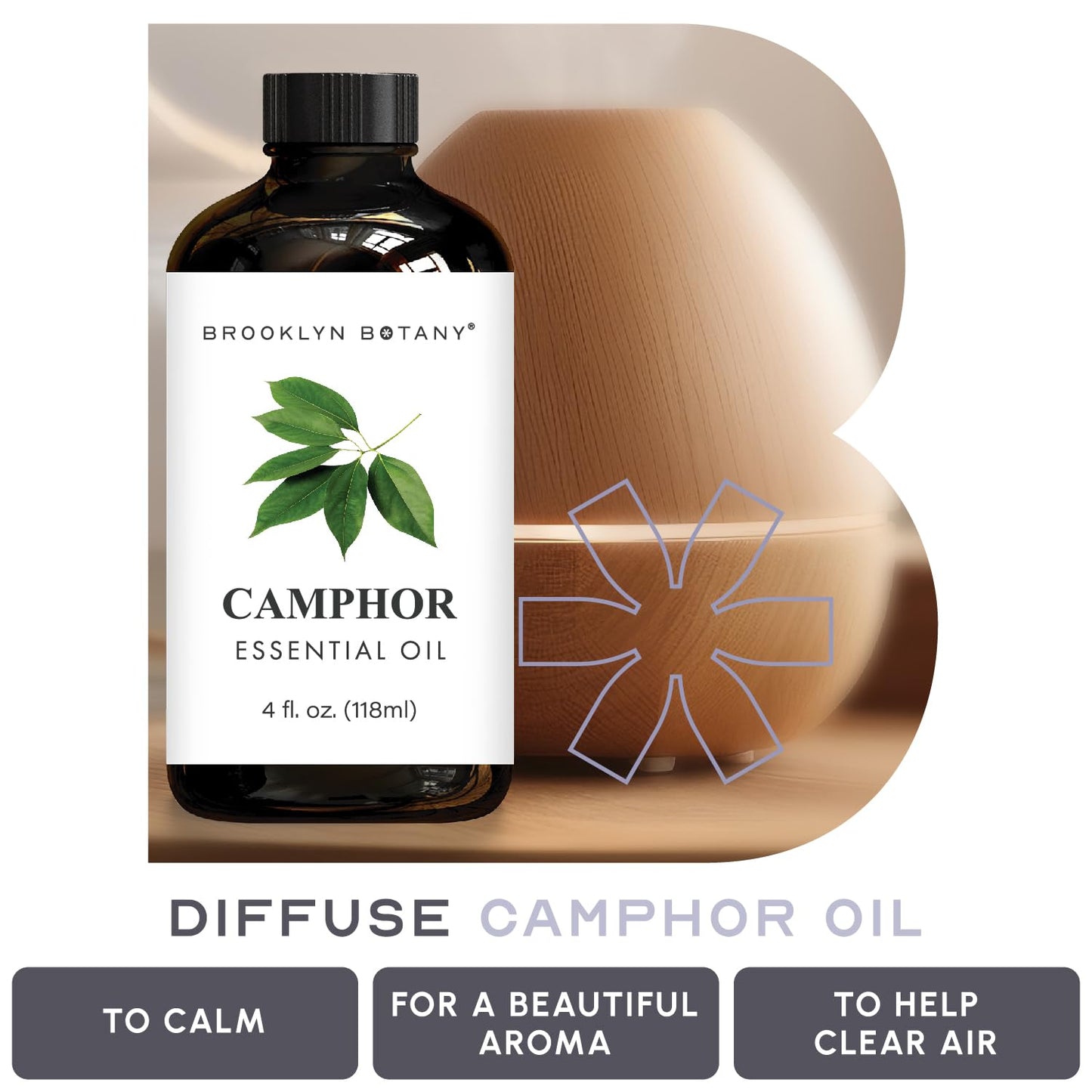 Brooklyn Botany Camphor Essential Oil - 4 oz | 100% Pure & Natural