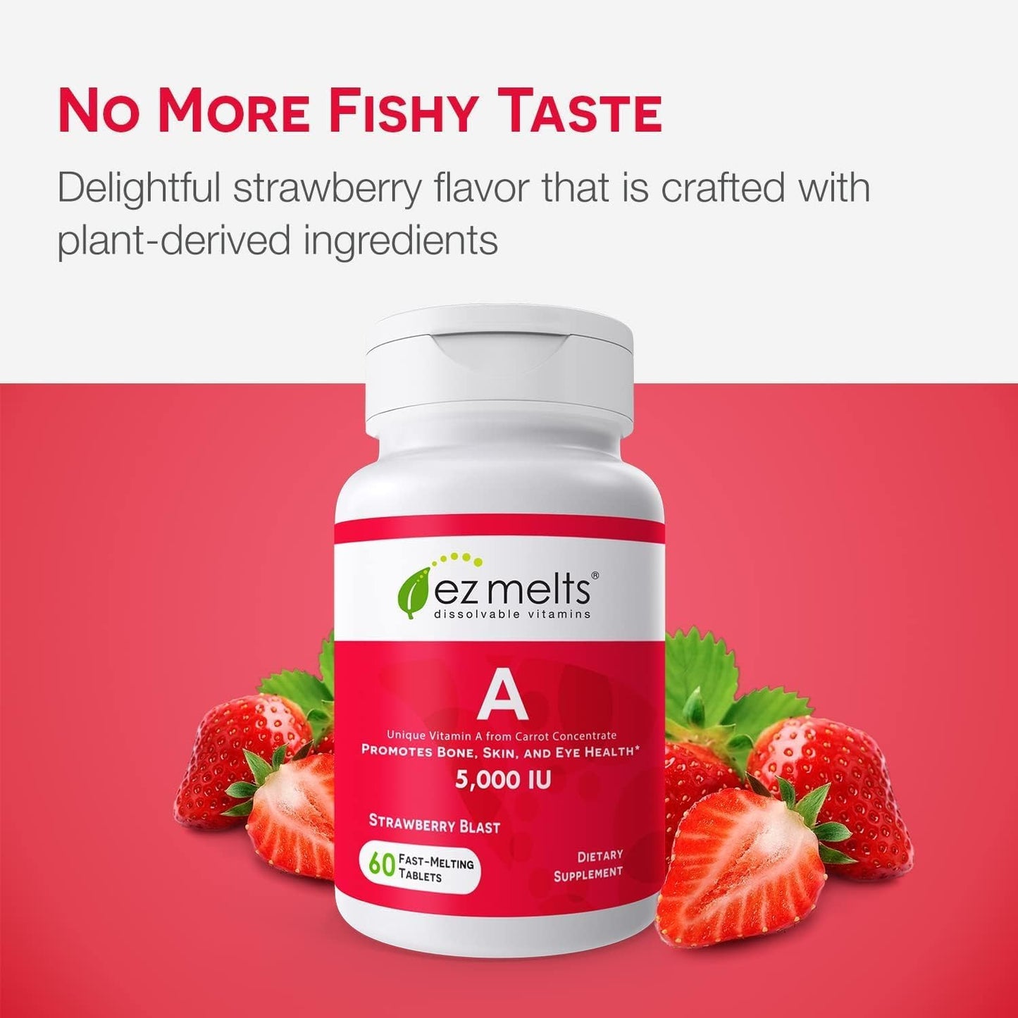 EZ Melts Dissolvable Vitamin A 5000 IU – Sugar-Free, Vegan, 2-Month Supply (2 Pack)