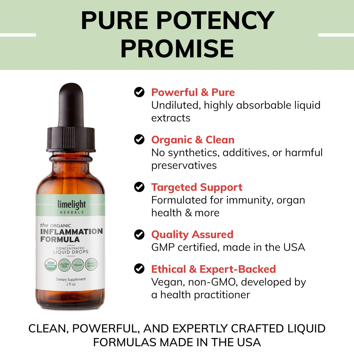 USDA Organic Inflammation Support – Turmeric Curcumin, Boswellia, Ginger Drops
