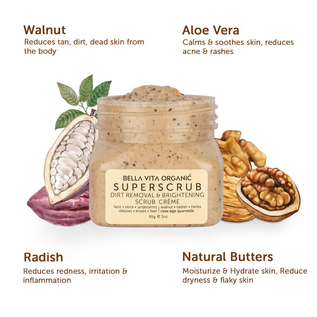 Bella Vita Organic SuperScrub Dirt Removal & Skin Brightening Scrub Creme