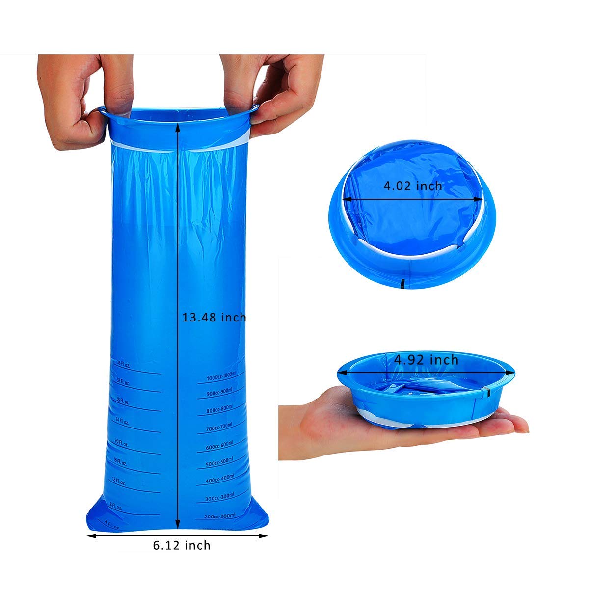 Valchoose 60 Pack Barf Bags Disposable — 1000ml Leak-Resistant Puke Bags for Travel, Morning Sickness & More