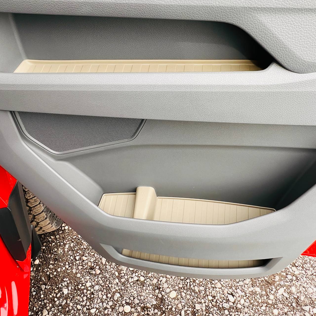 For VW Crafter New Shape Rubber Door Liner Pocket Inserts Grey