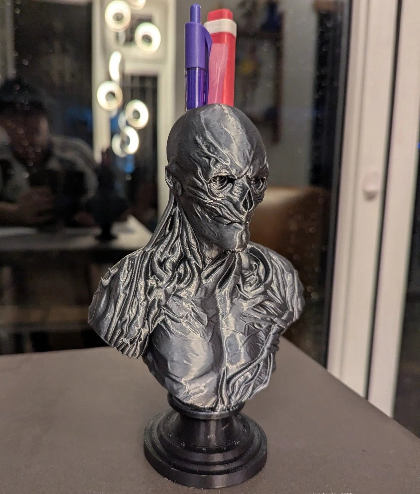 Vecna Bust Pen Pot / Brush Holder – stranger things Desk Ornament