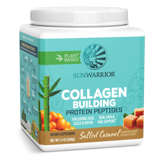 Sunwarrior Vegan Collagen Protein Powder for Women – Plant-Based, Salted Caramel, 20 Servings