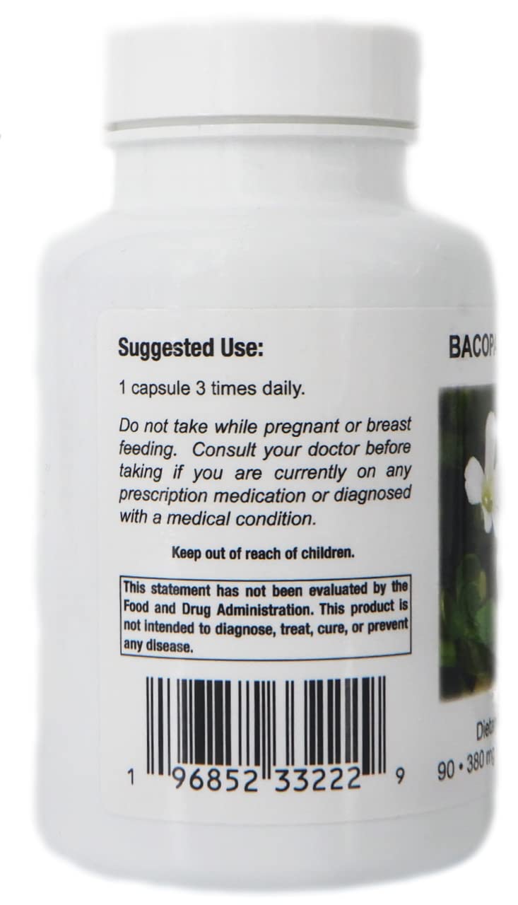 Supreme Nutrition Bacopa 90 Pure Herb Capsules | Vegetarian