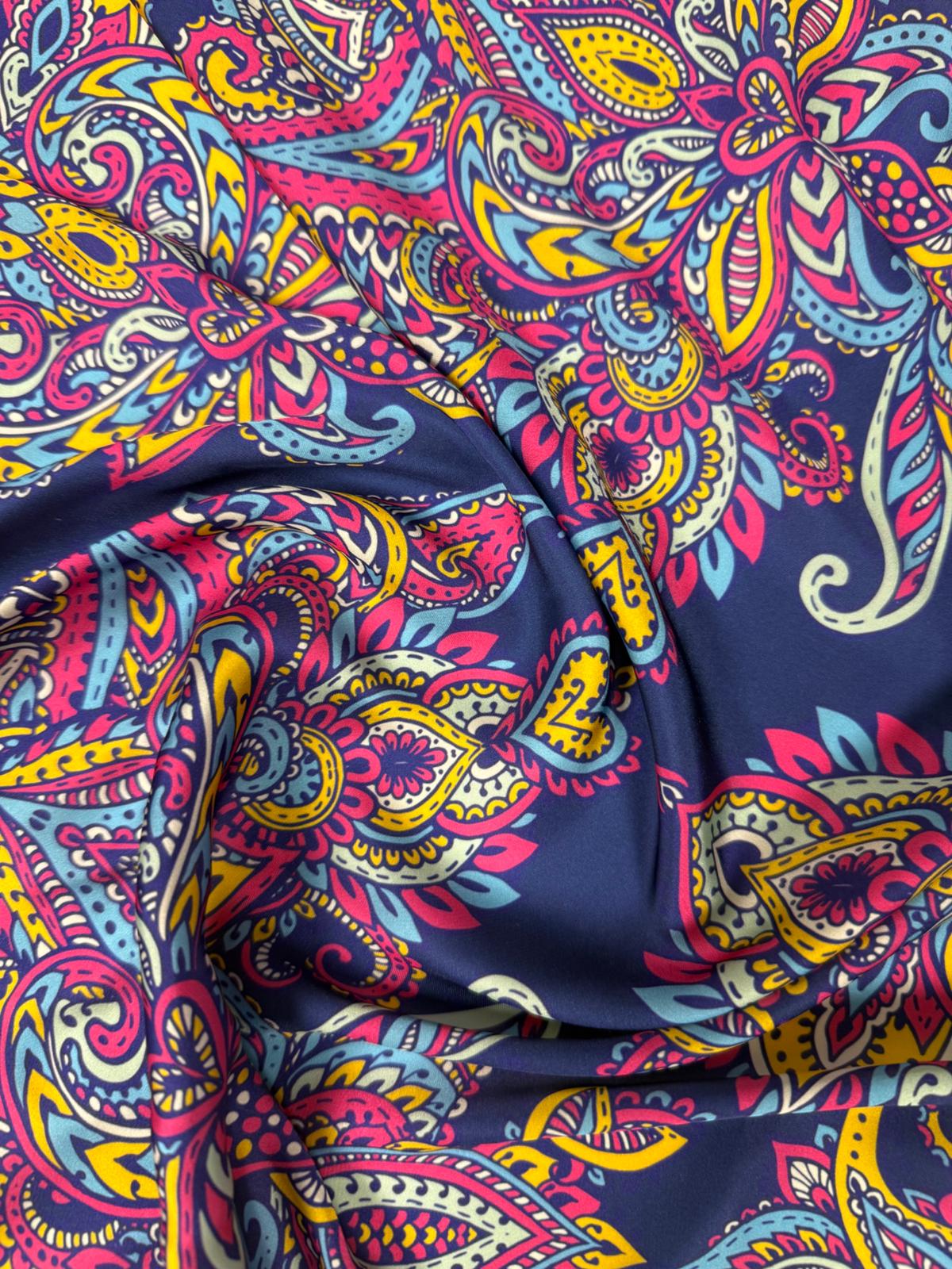 Vibrant Bohemian Paisley Fabric by the Metre