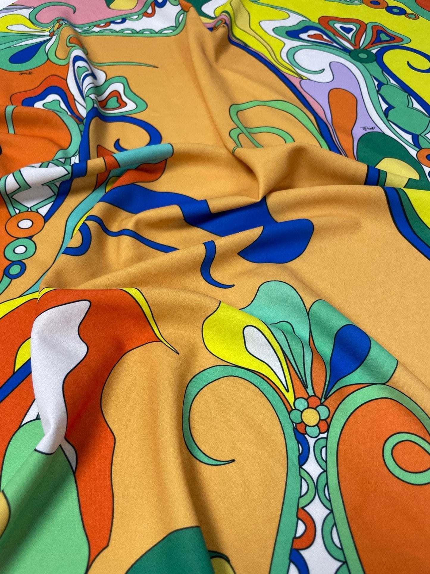 Vibrant Psychedelic Pattern Fabric by Metre