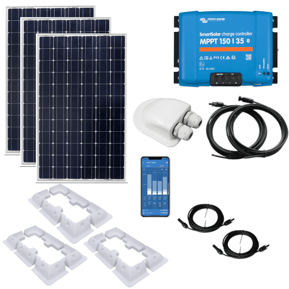 540W Monocrystalline Solar kit with SmartSolar 150/35 MPPT, Mounts, Cables & MC4s