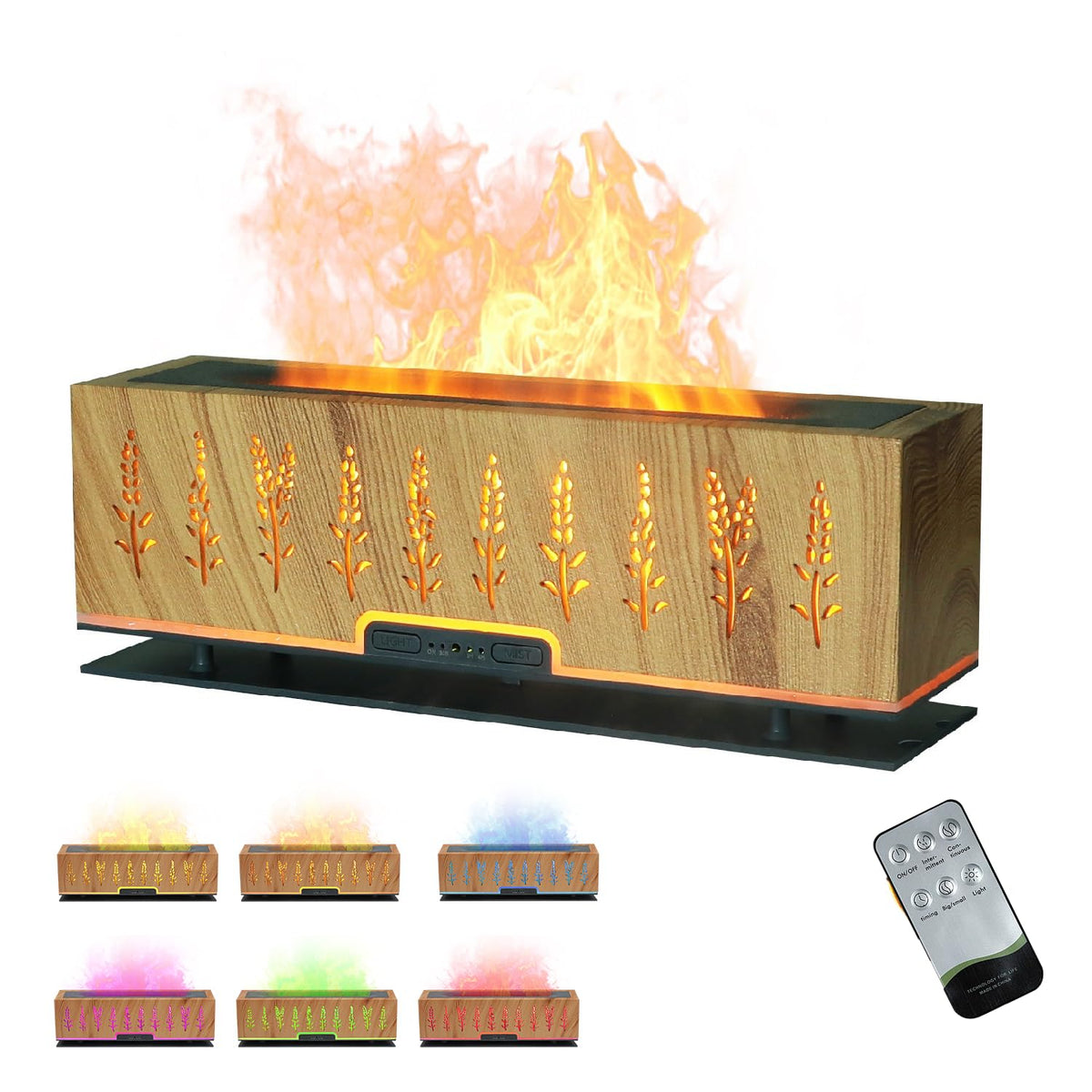 VINGVO Upgraded 7-Color Flame Diffuser | 200ml Humidifier for Home, Bedroom & Office