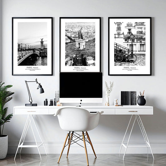 Vintage posters travel | set of 3 Paris wall art prints