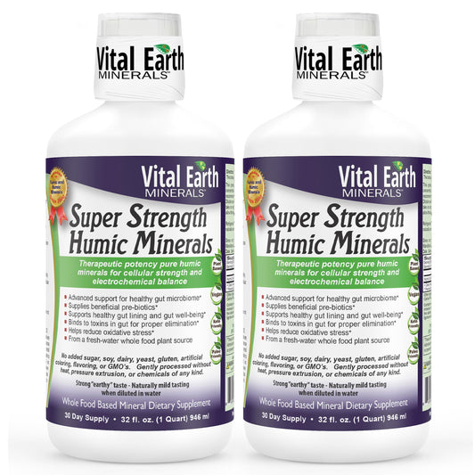 Vital Earth Minerals Super Strength Humic Minerals 2-Pack | 70+ Trace Minerals & Electrolytes