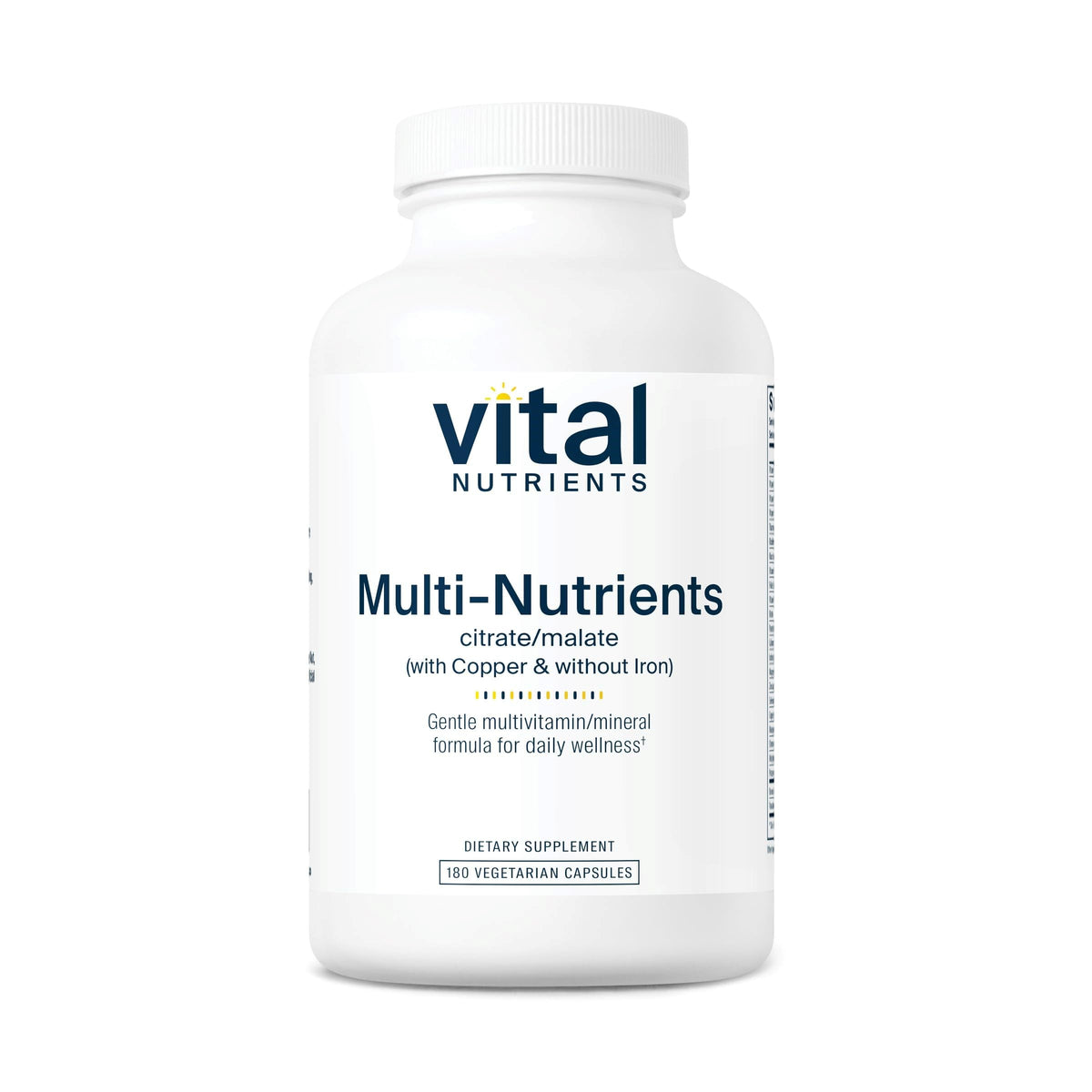 Vital Nutrients Multi-Nutrients 2 - Citrate/Malate Formula (Copper, No Iron) | 180 Vegetarian Capsules