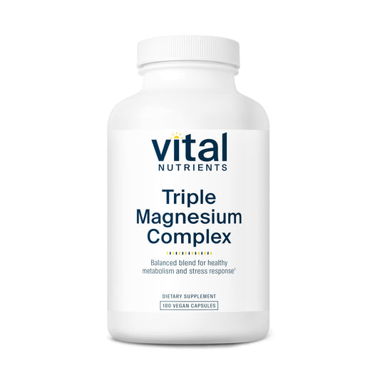 Vital Nutrients Triple Magnesium Complex - 250mg Vegan Magnesium Glycinate, Malate & Oxide | 180 Capsules
