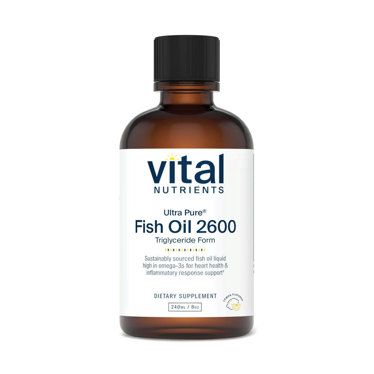 Vital Nutrients Ultra Pure Fish Oil 2600 – Pharmaceutical Grade, Hi-Potency Deep Sea EPA/DHA, 8 oz
