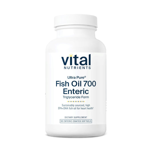 Vital Nutrients Ultra Pure Fish Oil 700 Enteric Coated – Heart, Brain & Immune Support | 90 Count
