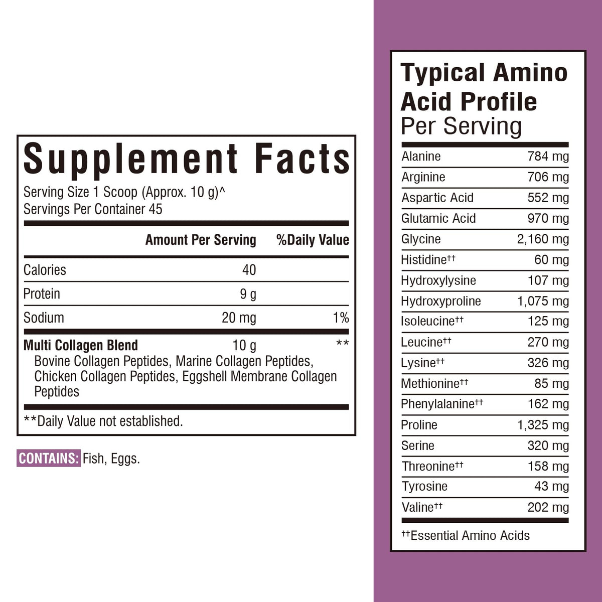 Vitalibre Multi Collagen Peptides Powder – Type I-V-X, Unflavored, 16oz, 45 Servings