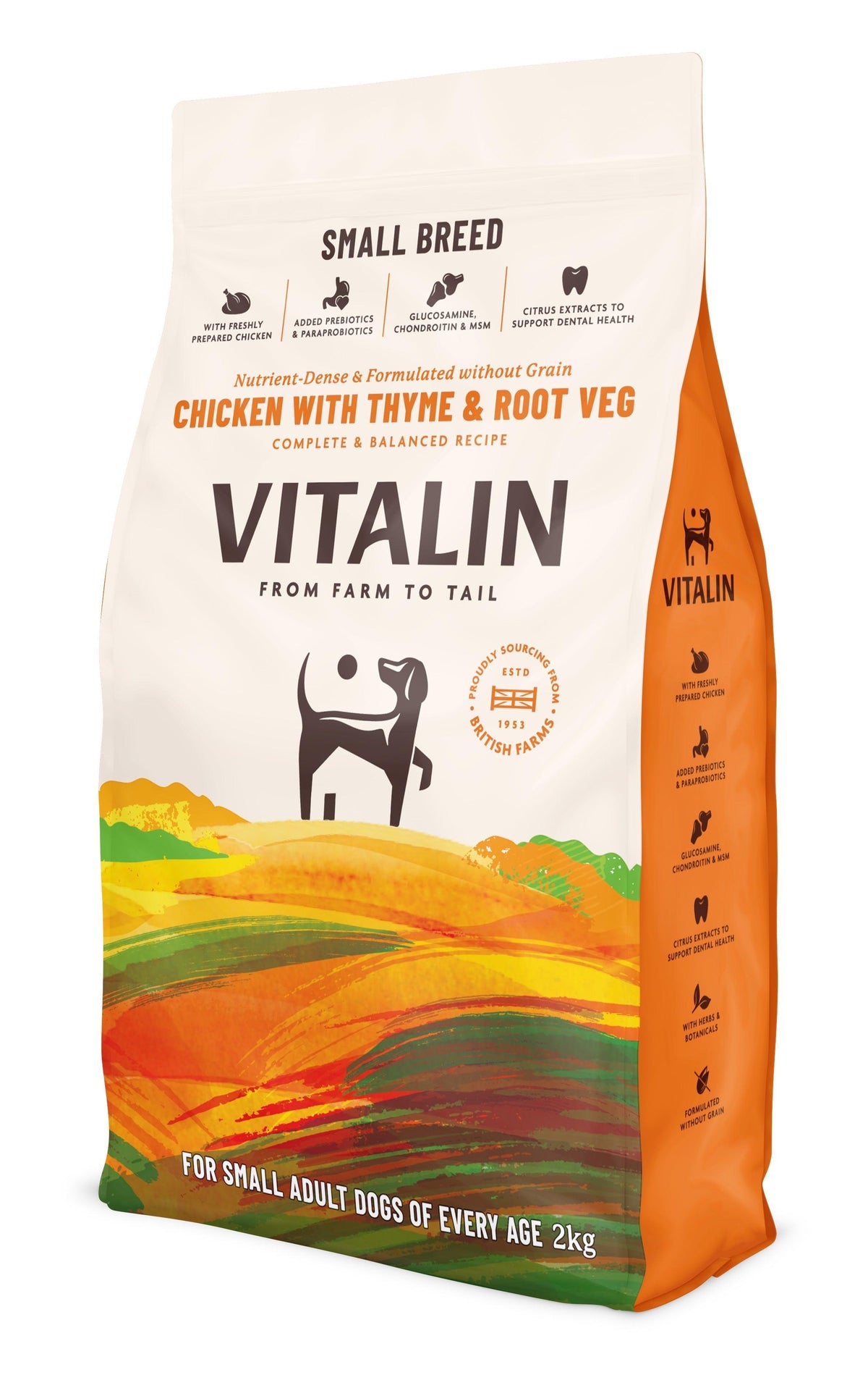 Vitalin Adult Small Breed Chicken with Thyme and Root Vegetables 2kg - Case of 4