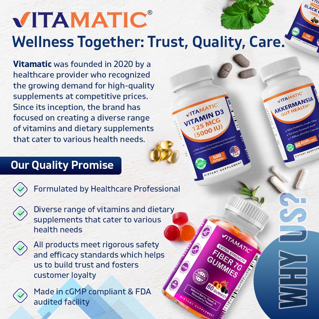 Vitamatic Vitamin B6 (Pyridoxine HCI) 500 mg – 120 Vegetarian Tablets, Pack of 2 | Energy, Metabolism & Immune Support