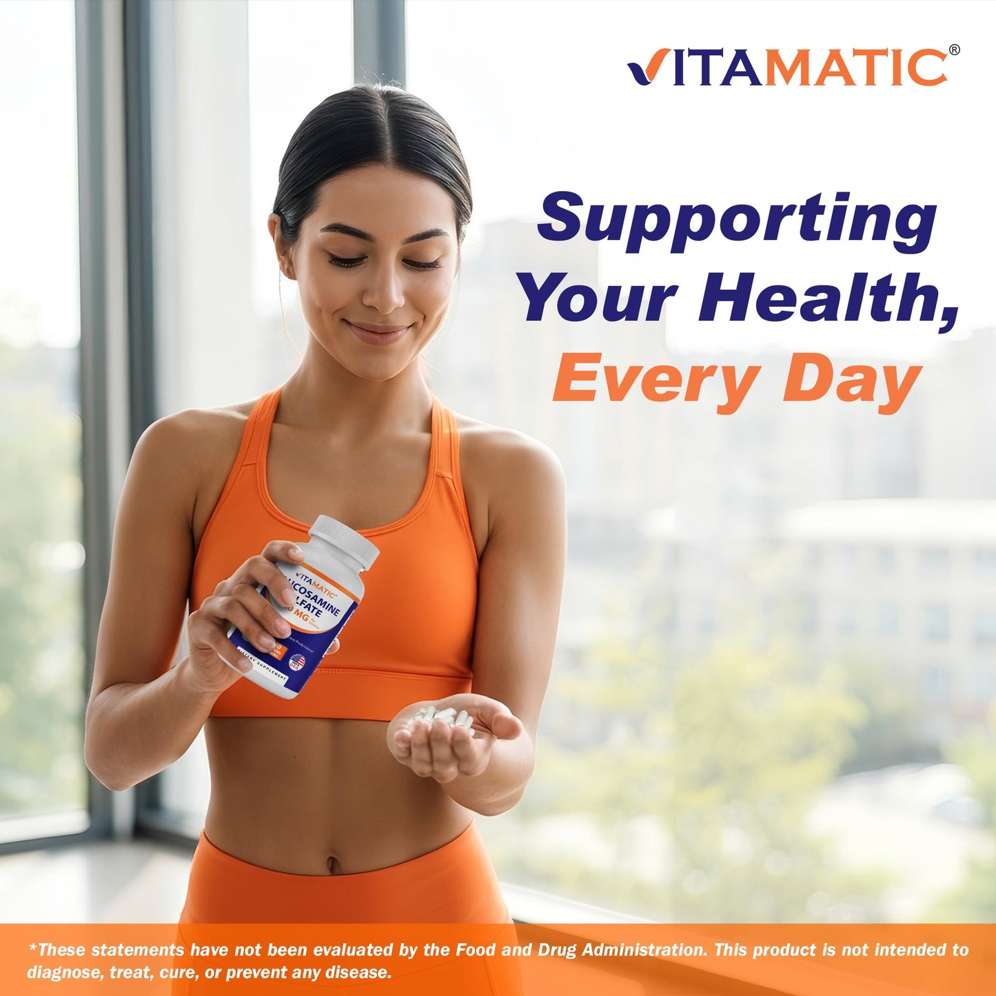 Vitamatic Glucosamine Sulfate 1500mg - 120 Servings, 240 Capsules