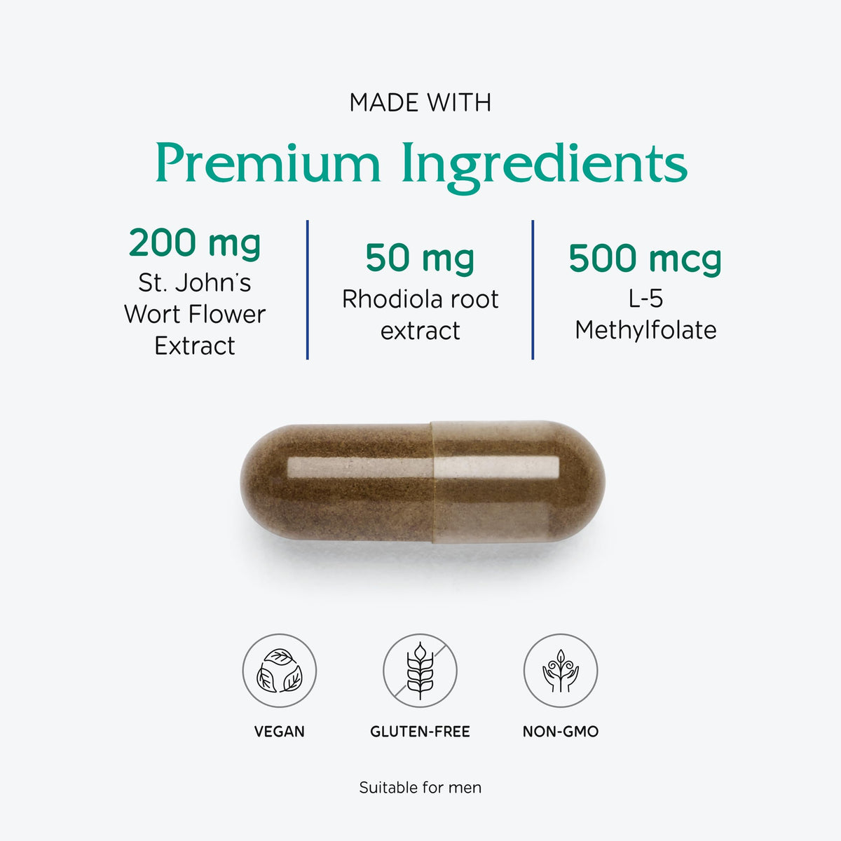 Vitanica Uplift — Mood & Emotional Support, Vegan, 60 Capsules