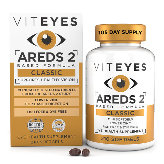 Viteyes AREDS 2 Classic Macular Health Softgels – Low Zinc, Beta-Carotene Free, 210 Softgels
