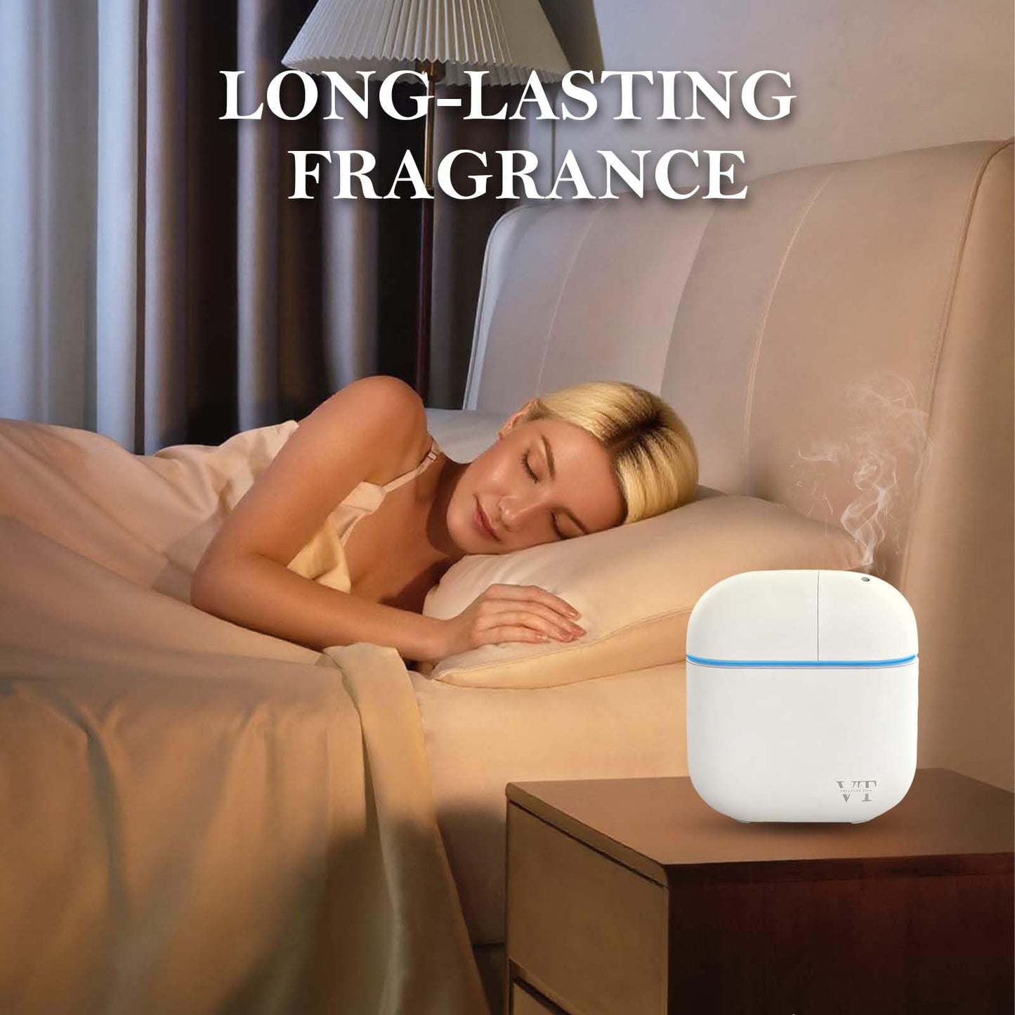 VT VERYSCENT TECH Waterless Diffuser – 3000 Sq Ft Coverage, Bluetooth App, 2 oz Oil, White