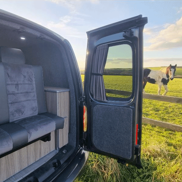 For VW Caddy Van Conversion Premium Window Curtains - Black/Grey - CREATE YOUR OWN BUNDLE! Van-X