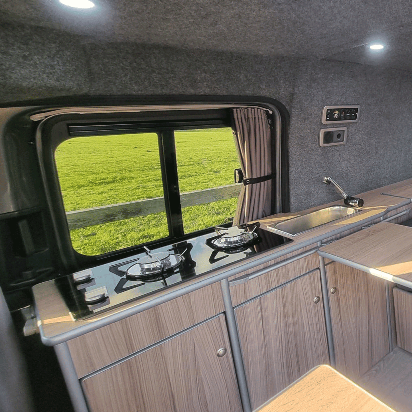 For VW Caddy Premium 1 x Side Sliding Door Window Curtains Van-X